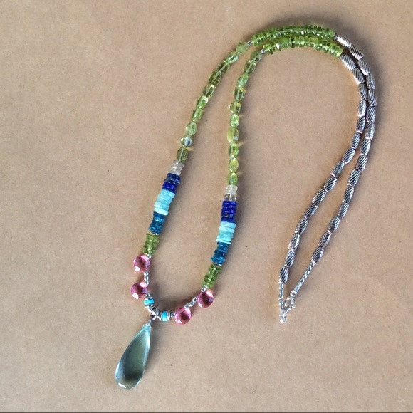 Handcrafted Sundance charm Sterling Silver Multi Stone Necklace Stunning NEW - Picture 5 of 10